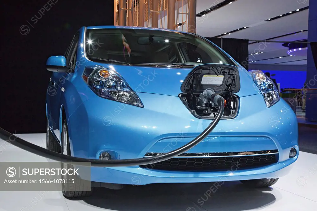 Detroit, Michigan - The Nissan Leaf electric vehicle on display at the North American International Auto Show