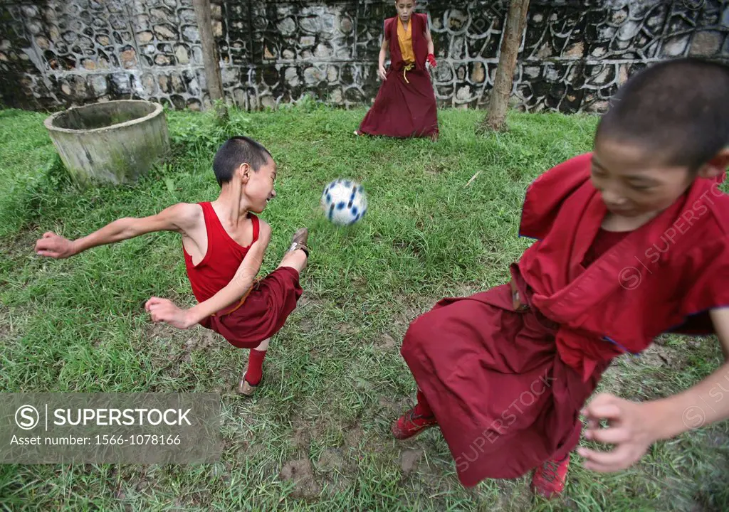 Tibetan monks in Kathmandu, Nepal The majority of monks in Nepal are refugees from Tibet and live in monasteries in Nepal Monks playing football