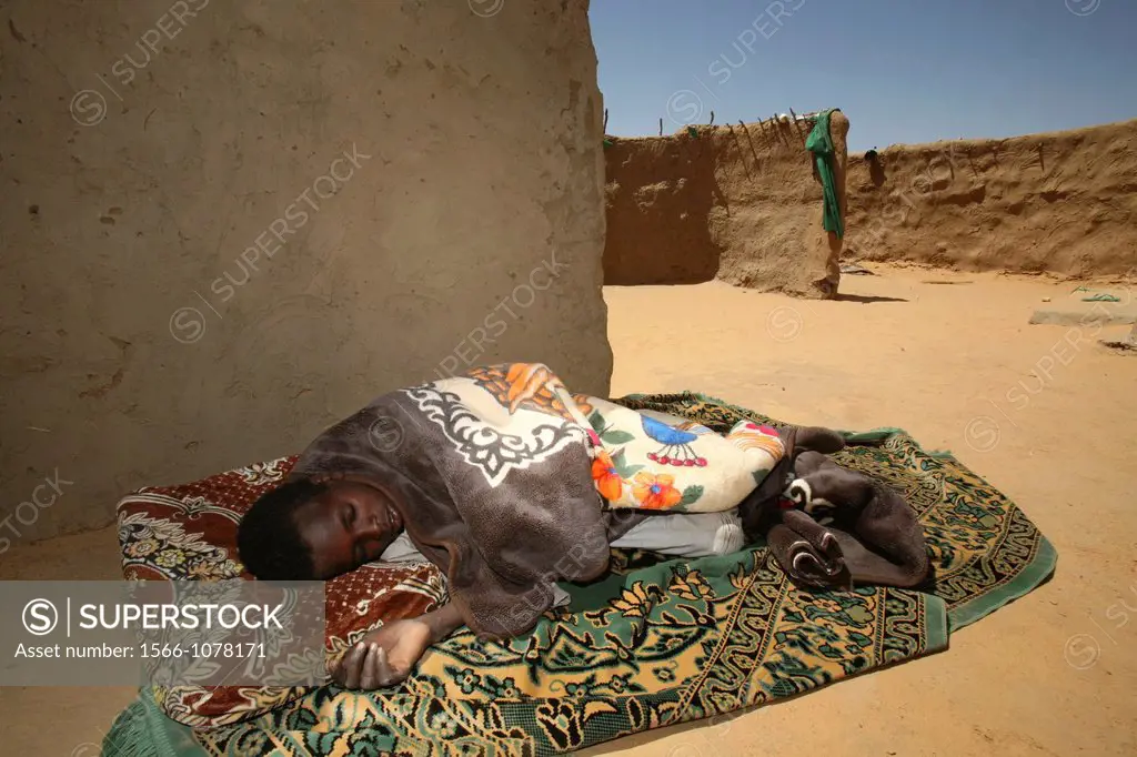 Refugee family from Darfur living in Bahai refugee camp in Chad where they find safety from the war in Sudan