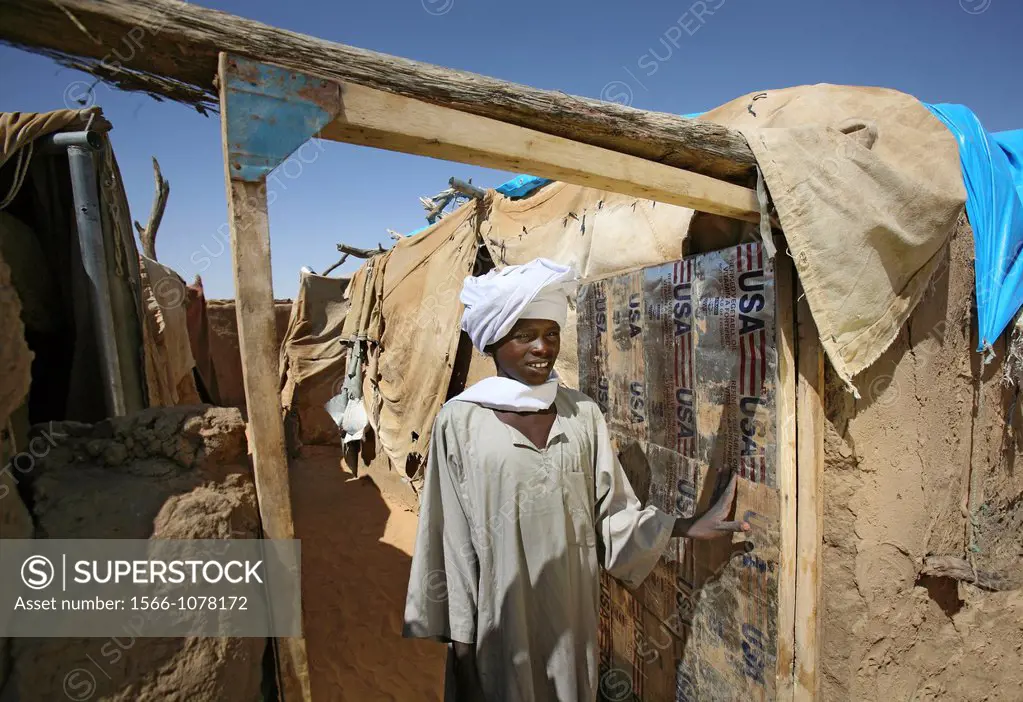 Refugee family from Darfur living in Bahai refugee camp in Chad where they find safety from the war in Sudan
