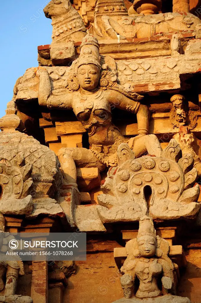 Sculpture in Brihadishwara temple in Tanjore,Tamil Nadu,South India,India,Asia