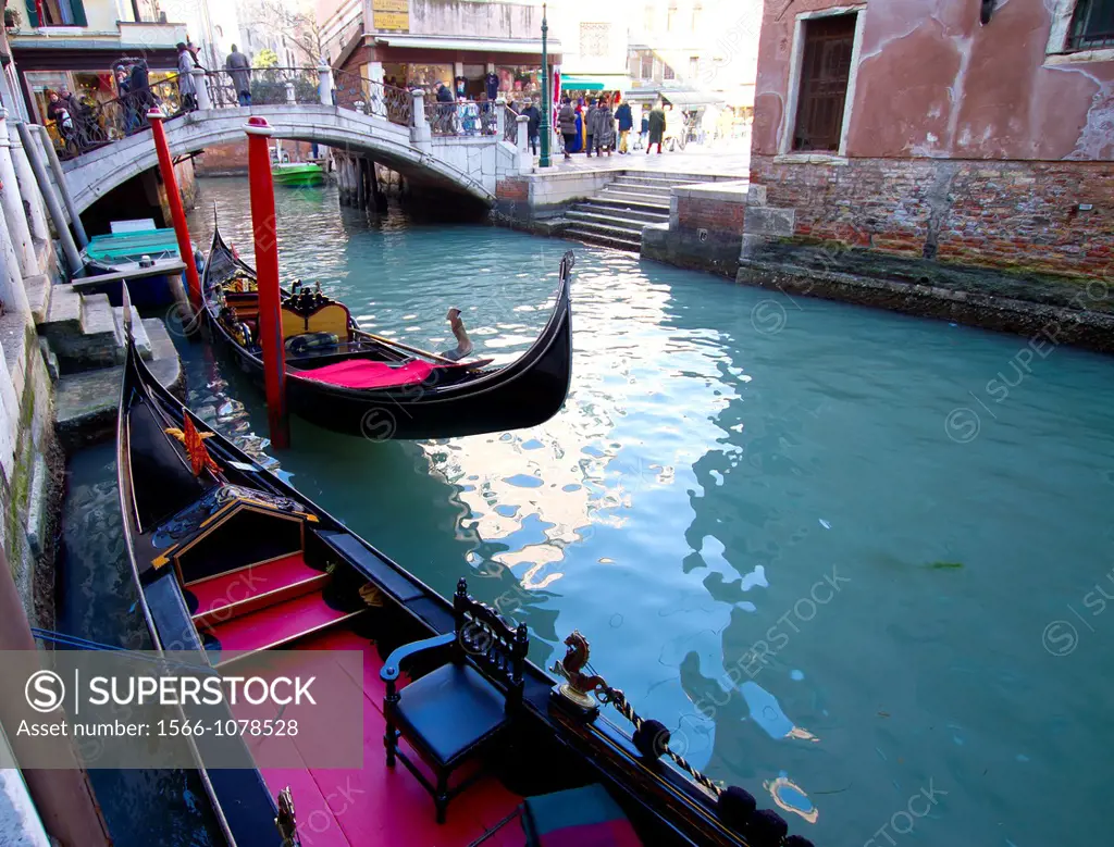 Gondola and canal  Venice, Italy