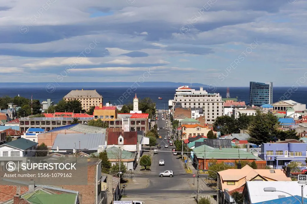 overview of Punta Arenas, Strait of Magellan, Peninsula of Brunswick, Chile, South America