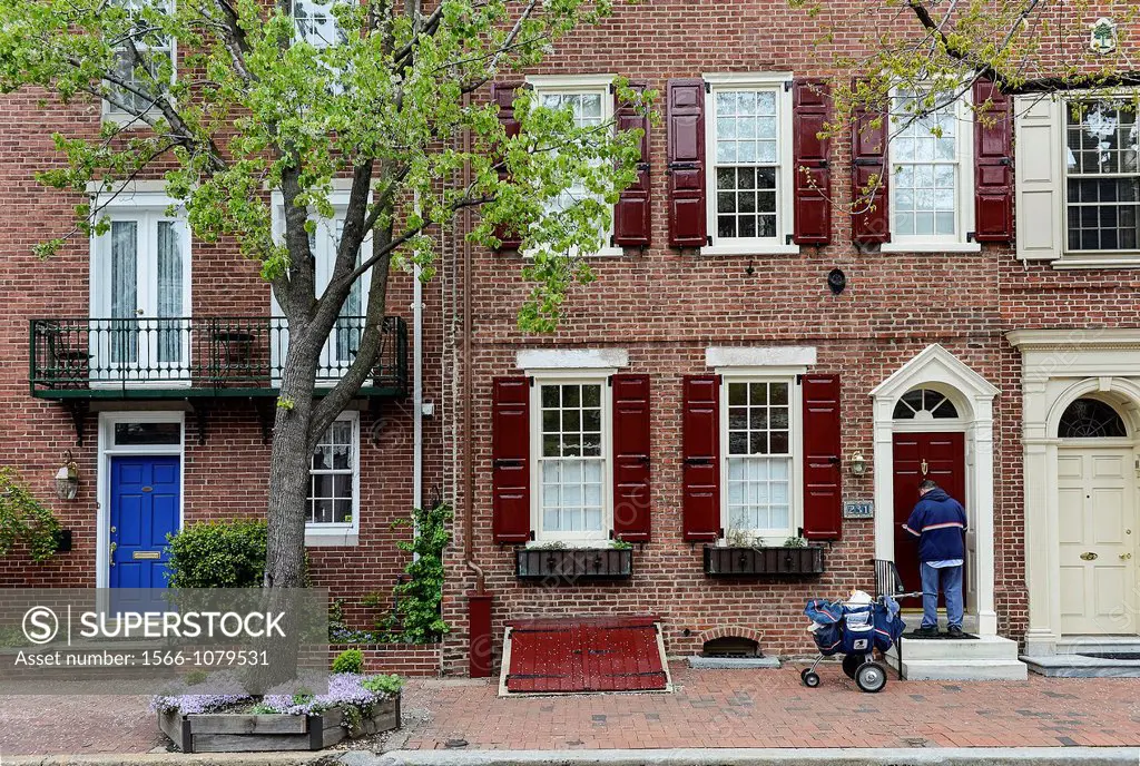Colonial town house, Society Hill, Philadelphia, Pennsylvania, USA