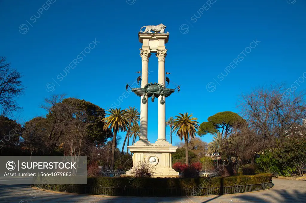 Isabel column in Jardines de Murillo park central Seville Andalusia Spain