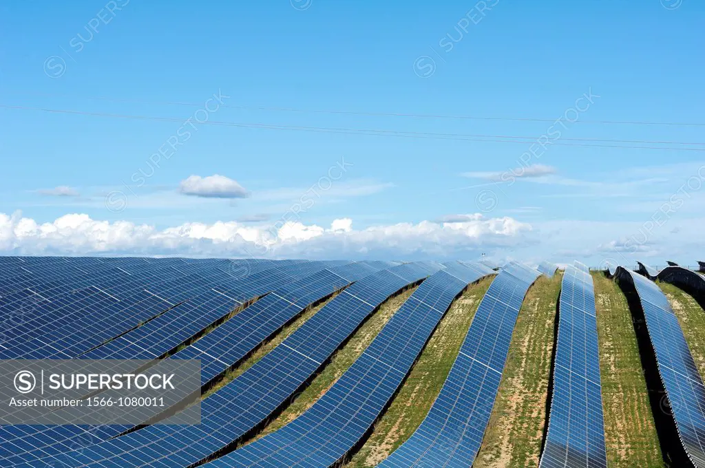 Europe, France, Alpes de Haute Provence region Puimichel, the Mees Solar Farm, solar panels