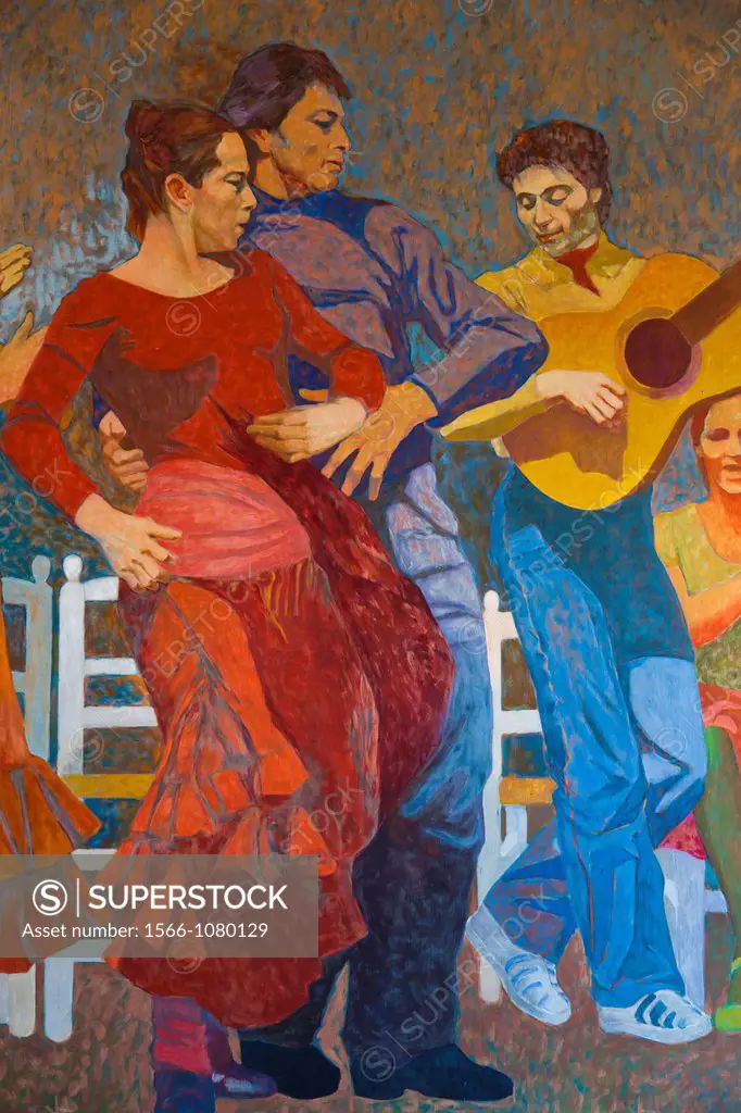 Spain, Andalucia Region, Seville Province, Seville, Museo Flamenco museum, Flamenco-themed painting