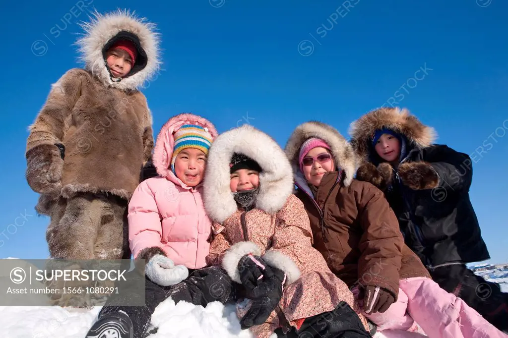 Portrait of an ´Eskimo´ Gojahaven is a town in the far north of canada where 1000 IInuits are living