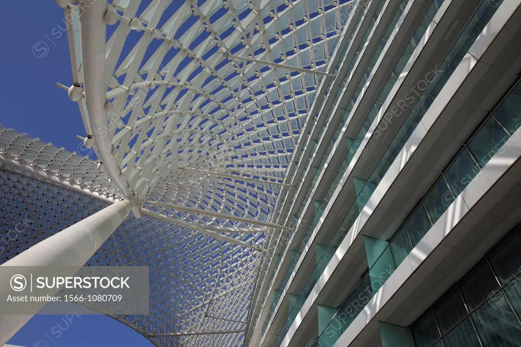 Architectural detail of the Yas Viceroy Hotel, Abu Dhabi, United Arab Emirates