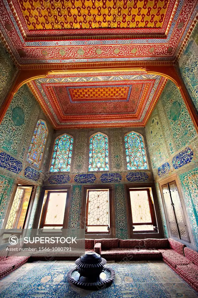 Ottoman  designed tiled rooms of the Crown Prince in the Harem of the Topkapi Palace, Istanbul, Turkey