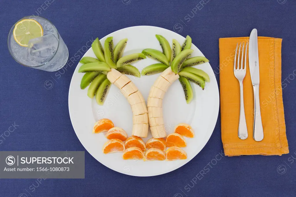 Exotic summertime fruit plate
