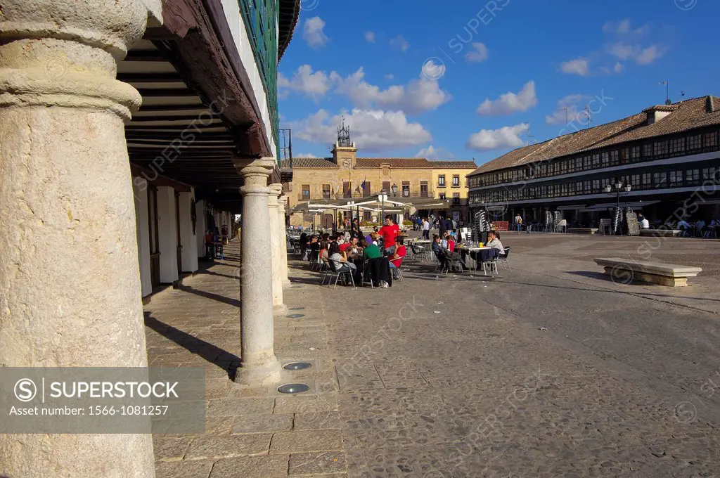 Town Hall, Plaza Mayor Main Square, Almagro, Ciudad Real province, Castilla-La Mancha, Spain, Europe