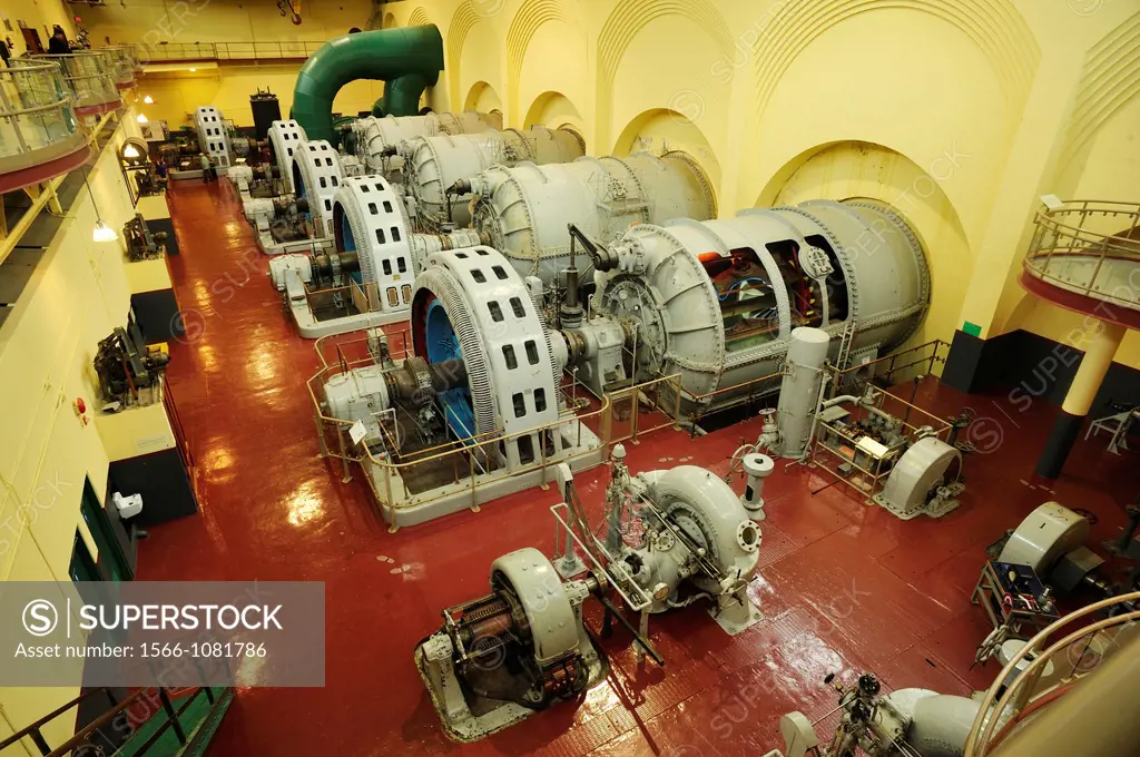 Generator Hall, Stave Falls Hydroelectric Plant, Fraser Valley, British Columbia, Canada