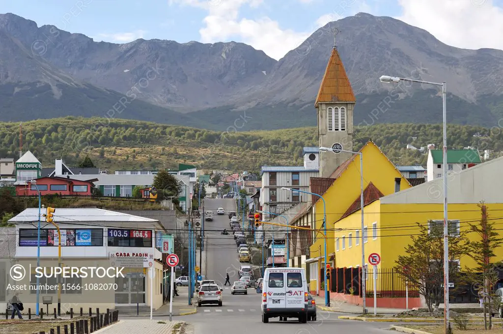 street downtown, Ushuaia, Tierra del Fuego, Patagonia, Argentina, South America