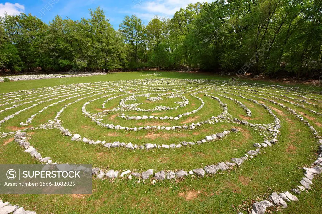 Vesna´s Labyrinth - Replica of a labyrinth found in Notre Dame Cathedral, Tramuntana Forest, Cres Island Croatia