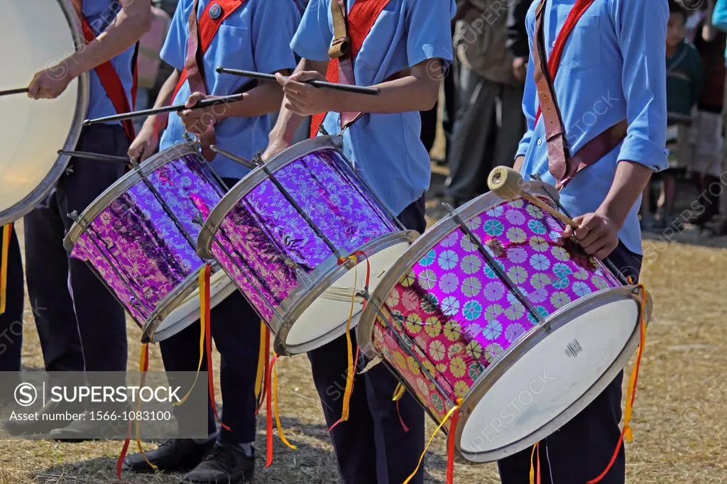 School music band, Namdapha Eco Cultural Festival, Miao, Arunachal Pradesh, India