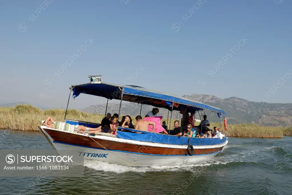 boat trip on the channel of Dalyan, Turkey, Eurasia