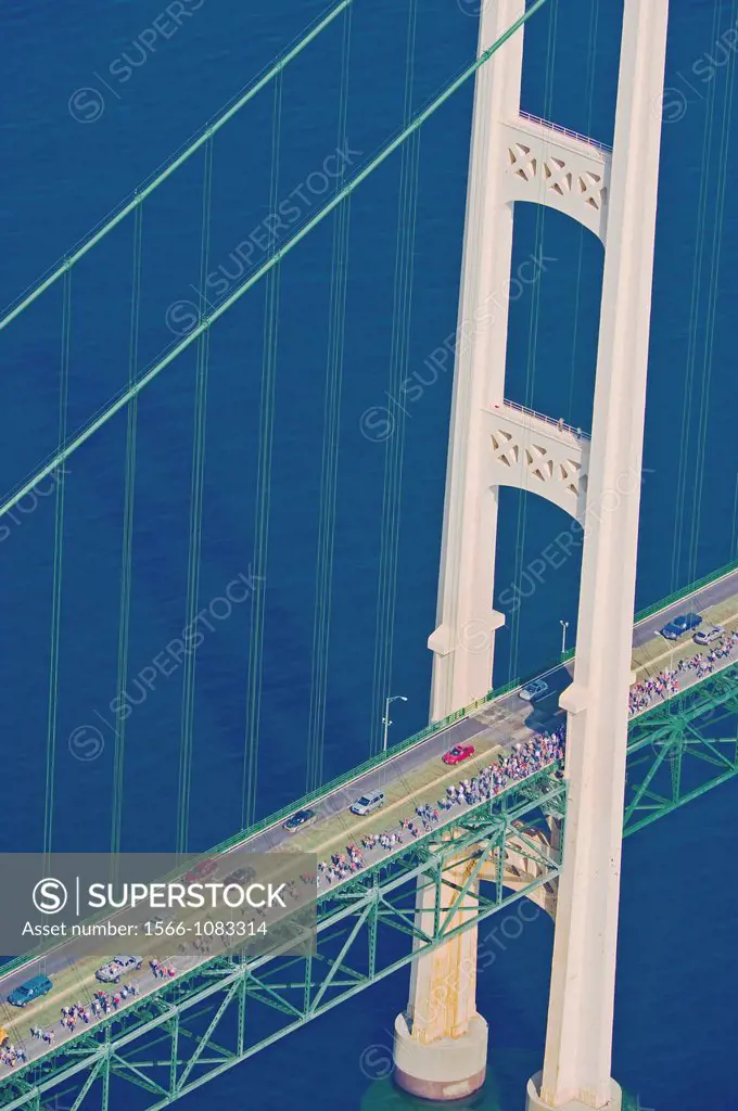 The Mackinac Bridge Walk is an annual event held every Labor Day since 1958 in Michigan in which people may walk the length of the Mackinac Bridge Wal...