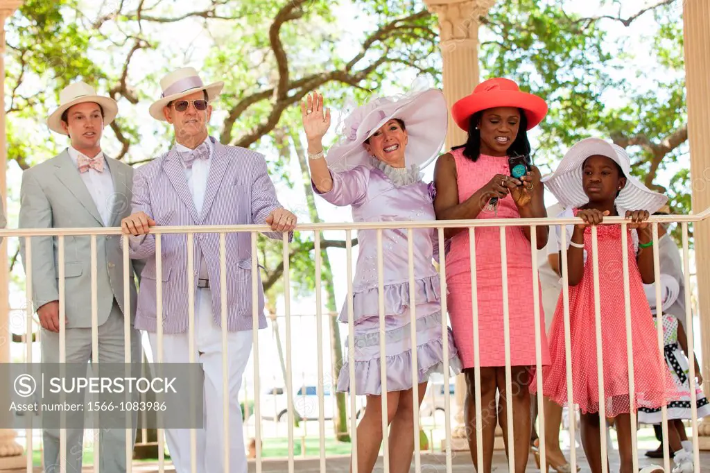 Participants in their Easter finest parade in the historic district during the annual Hat Ladies Easter promenade on April 7, 2012 in Charleston, Sout...