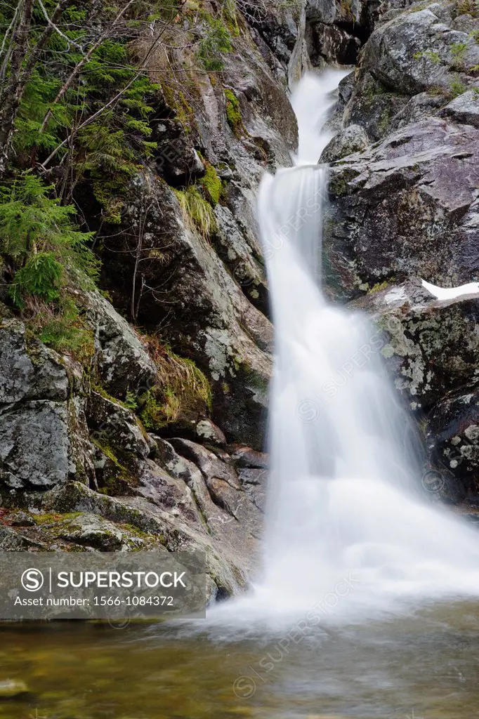 Gibbs Falls on Gibbs Brook in the New Hampshire White Mountains. This waterfall can be found just off the scenic Crawford Path, the oldest continuousl...