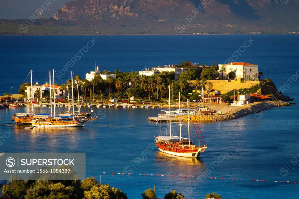 Harbour and sailboats  Datca city  Datca peninsula, Mugla province, Anatolia, Turkey