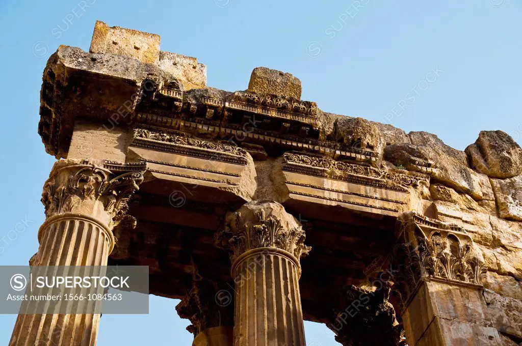 Bacchus temple detail , archaelogical site of Baalbek,UNESCO World Heritage Site  Bekaa valley  Lebanon