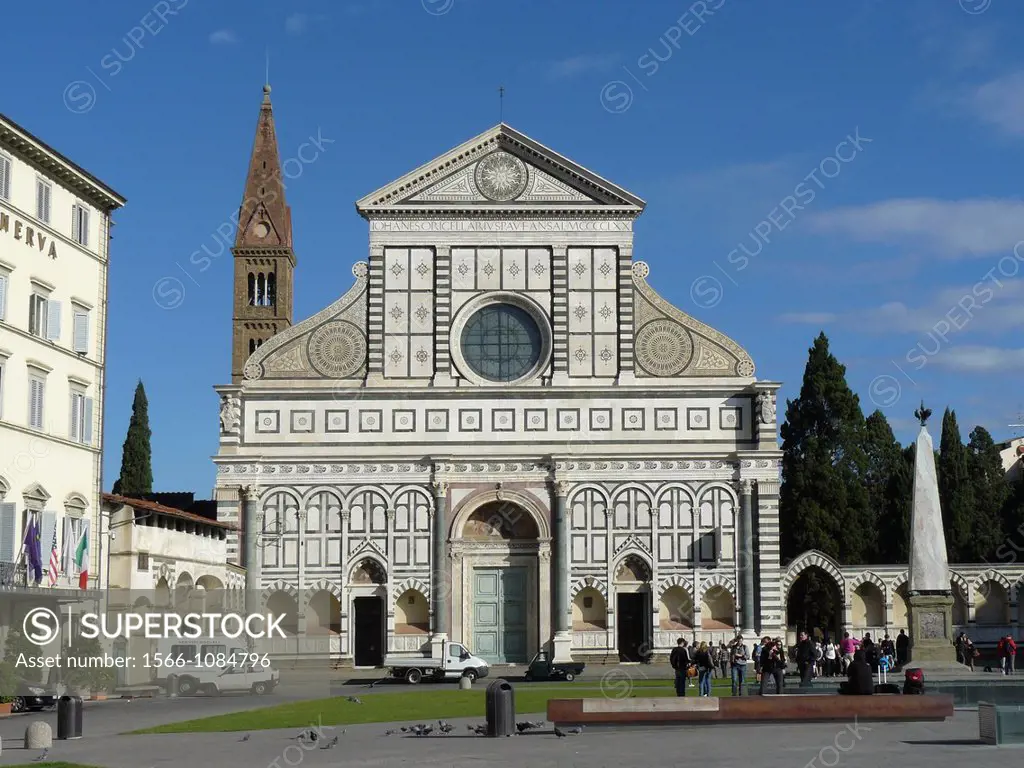 Florence Italy  Square and Church of Santa Maria Novella in the historical city of Florence