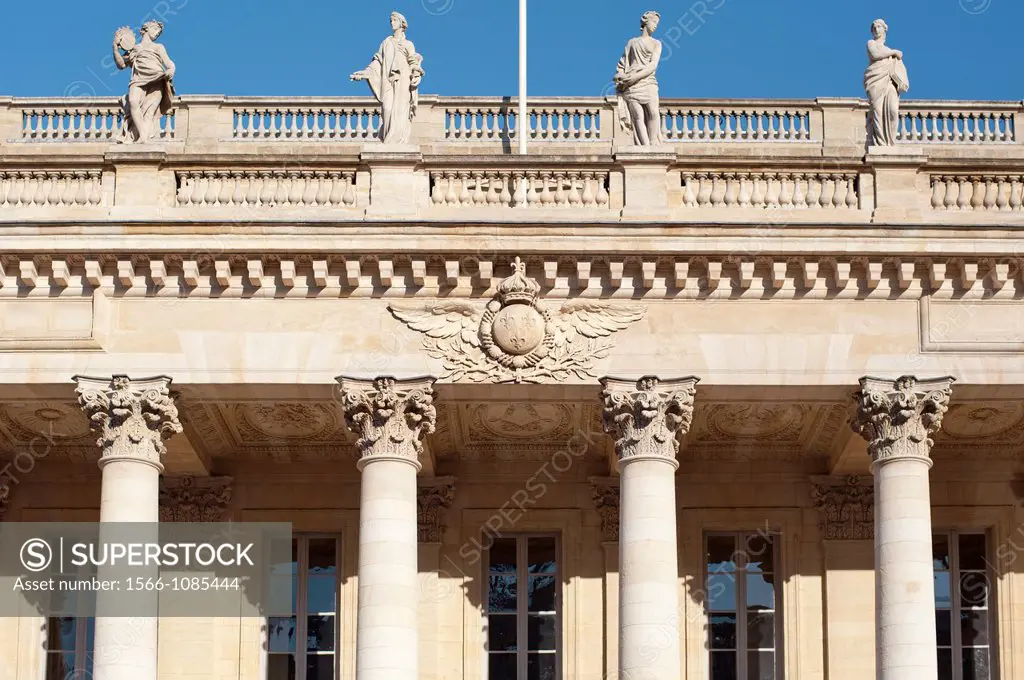 Facade of the Grand Theater  Bordeaux  Aquitaine  France