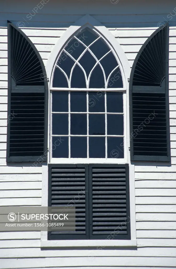 Georgian Window on clapboard house, Newfane, Vermont, New England, USA
