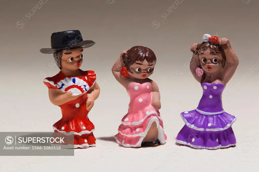 Spain, Madrid, souvenir miniature figurines of Spanish dancers