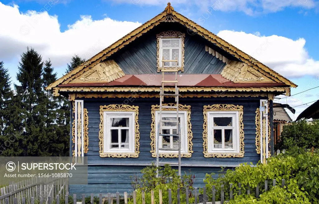 Russia, Goritzy, Vologda Oblast A local house under renovation