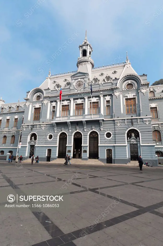 Building of Primera Zona Naval, Chilean Navy, Valparaiso, Chile