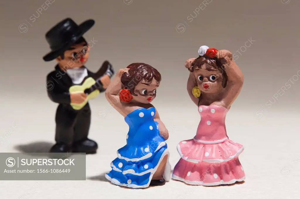 Spain, Madrid, souvenir miniature figures of Spanish musicians and dancers