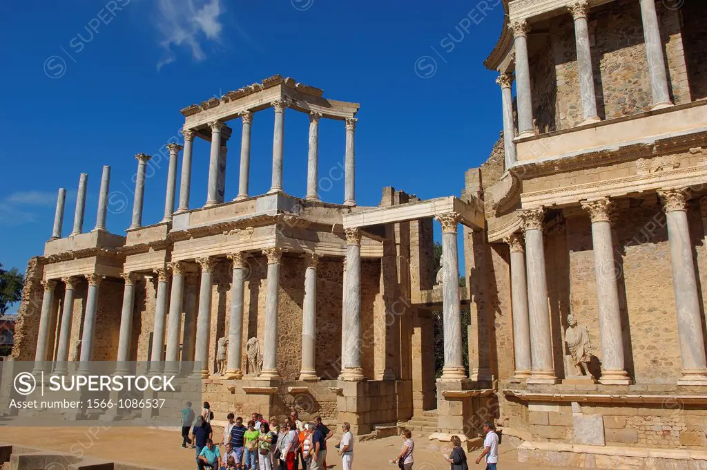 Roman theatre, Merida, Badajoz province, Extremadura, Spain