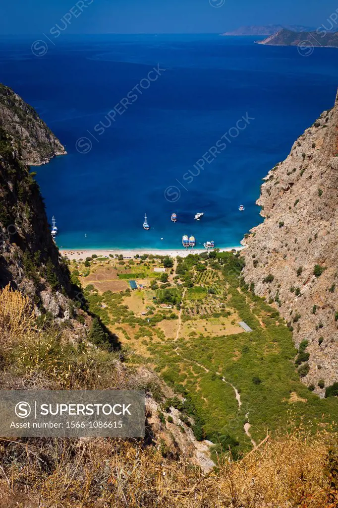 Coastline landscape  Butterfly Valley, Faralya, Lycian Way  Mugla, Mugla province, Aegean coast, Turkey