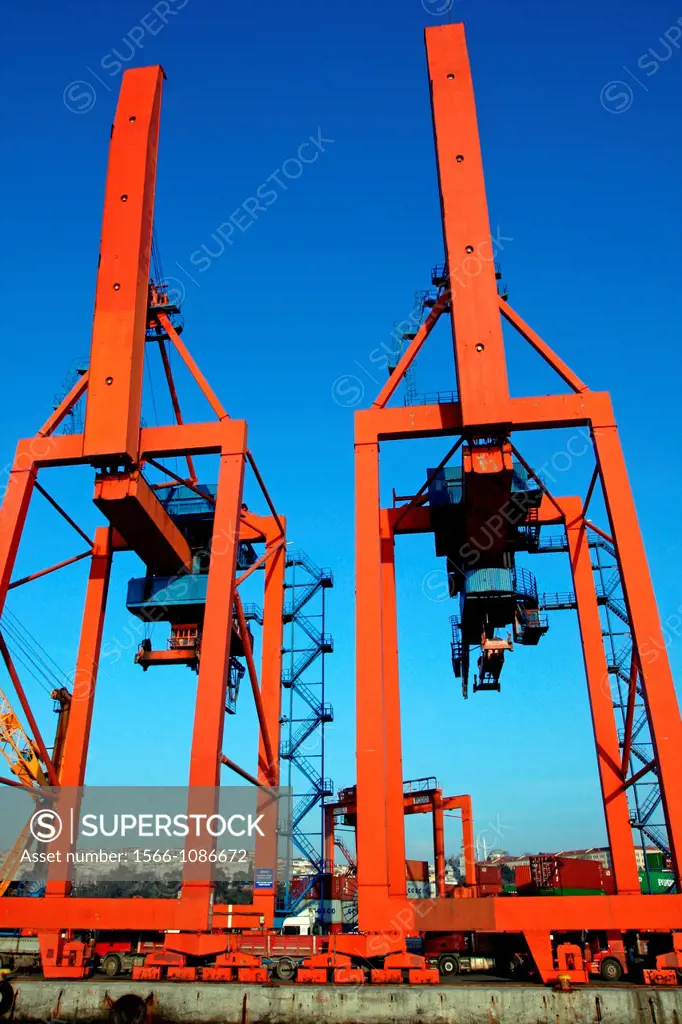cranes, port of Haydarpasa, Turkey