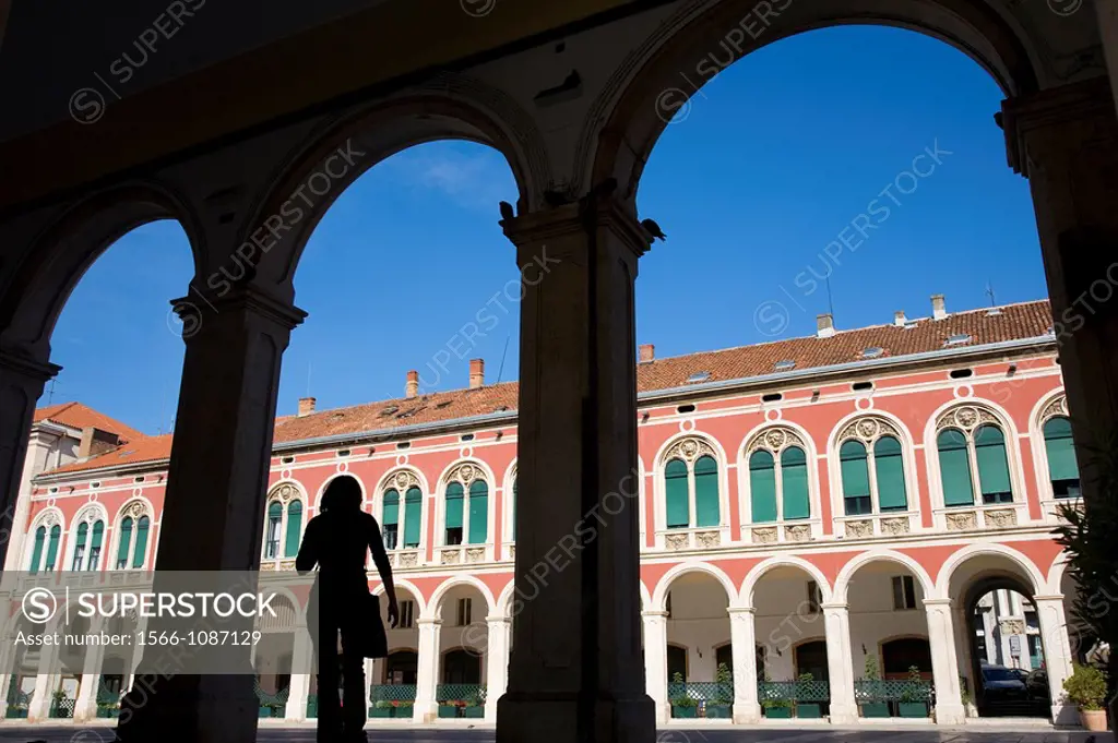Croatia. Dalmacia. Square in Split.  Split is by far the largest Dalmatian city and the second-largest city of Croatia and also one of the oldest citi...