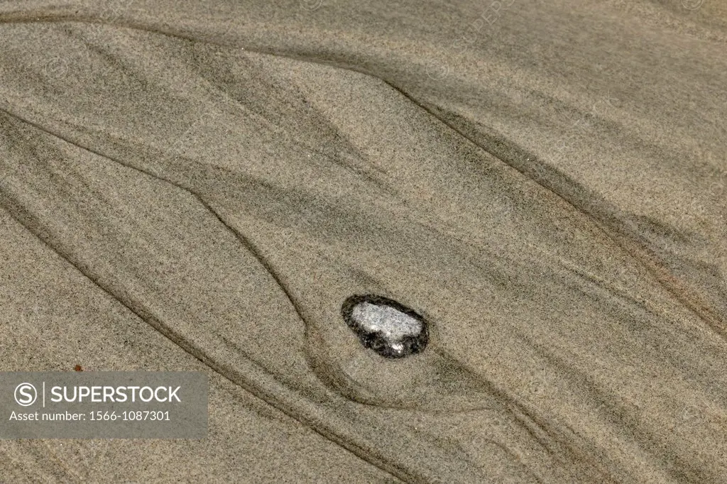 Sand patterns in a Pocket Beach- Coastline near Juan de Fuca Strait East Sooke Regional Park at Aylard Farm BC