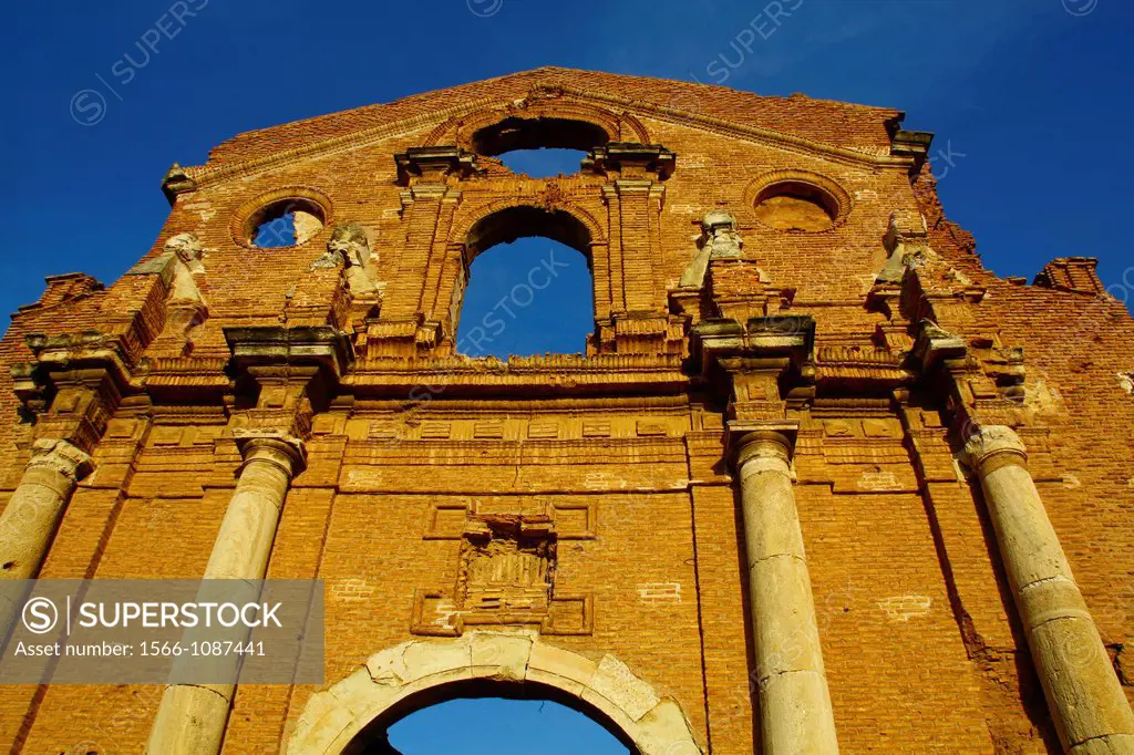 Church of San Martin de Tours, Belchite Old Town Ruins of the Spanish Civil War 1936-1939 Zaragoza, Aragon, Spain
