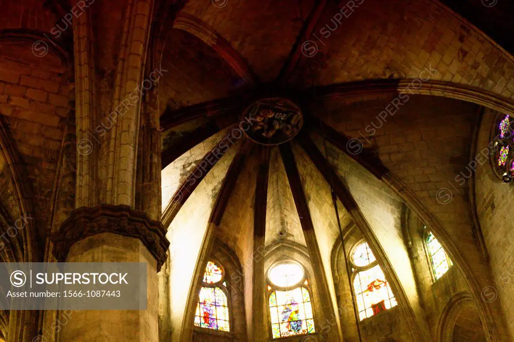 Santa Maria del Mar Cathedral, built between 1329 and 1383, Barcelona, Catalonia, Spain