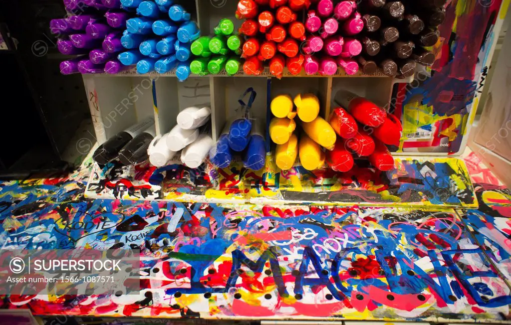 Markers for sale in an art supply store in New York In an effort to thwart graffiti, purchasers of markers are required to show identification as proo...