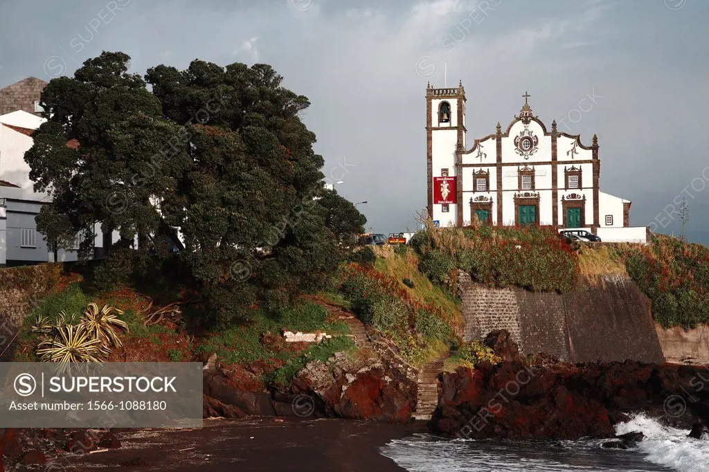 Church in the parish of Sao Roque, Sao Miguel island, Azores islands, Portugal