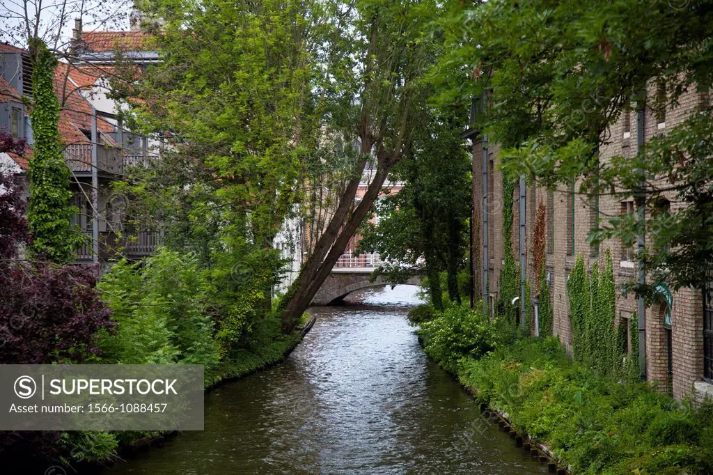 Canal in the downtown of Bruge, Flanders, Belgium