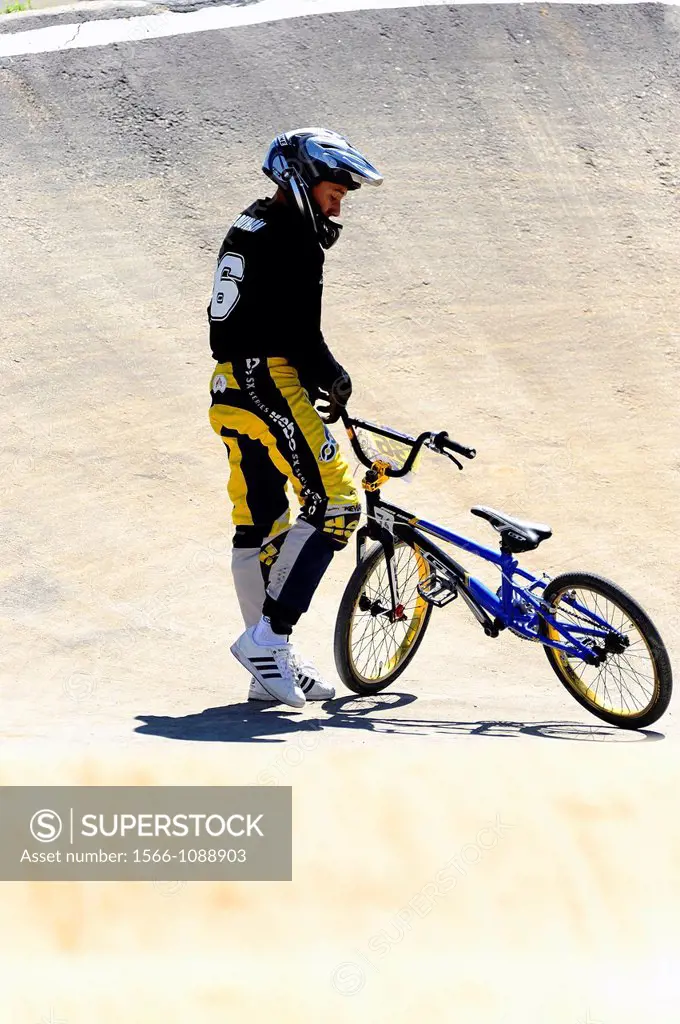 BMX rider in the championship of Spain in a fall