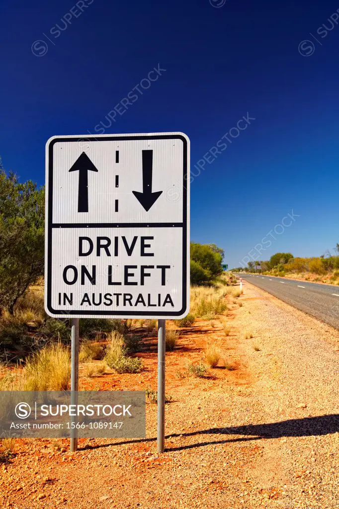 ´Drive on left in Australia´ sign, Australia