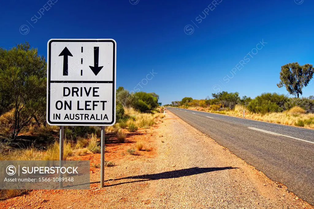 ´Drive on left in Australia´ sign, Australia