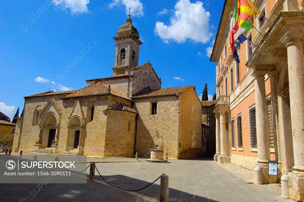 Collegiate church, San Quirico d´Orcia, Val d´Orcia, UNESCO World Heritage Site, Siena Province, Tuscany, Italy