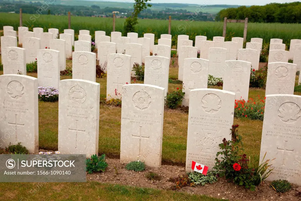 Graves in the Australian National Memorial in Northern France