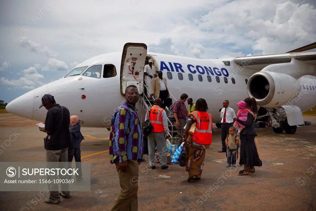 Air Congo plane, Ouesso airport, Republic of Congo, Africa