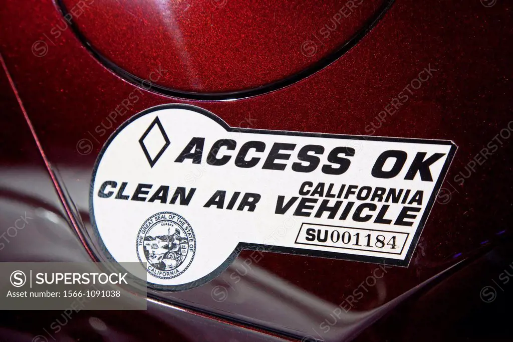 Detroit, Michigan - A sticker on a Honda FCX Clarity vehicle on display at the North American International Auto Show  The sticker allows the driver o...